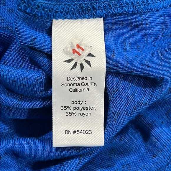 Athleta Racerback Tank Top M Blue Hi Low Hem Heathered Stretch Workout Athletic - Picture 8 of 8